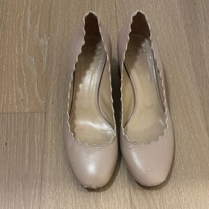 Chloe Scalloped Nude Lauren Heels 38